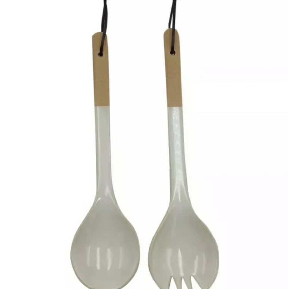2 pc Stoneware Salad Server Set - Smith & Hawken